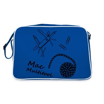 Mac multitool penknife paperclip Handyman - Sac Retro - bleu/blanc - Dos
