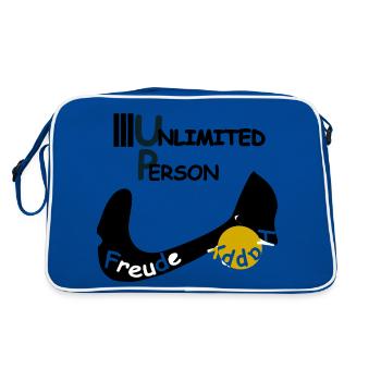 Freude & Happy - Retro Tasche - Blau/Weiß - Hinten