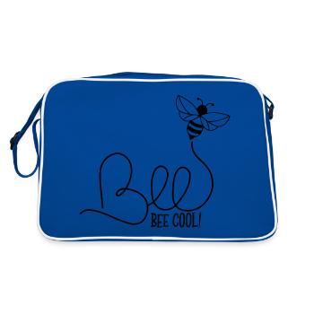 Bee Cool Plant Insekten Imkerei lustige Zitate - Retro Tasche - Blau/Weiß - Hinten