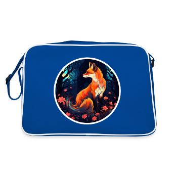 Pack animals: foxes, foxes, forest dwellers, forest animals - Retro Bag - blue/white - Back