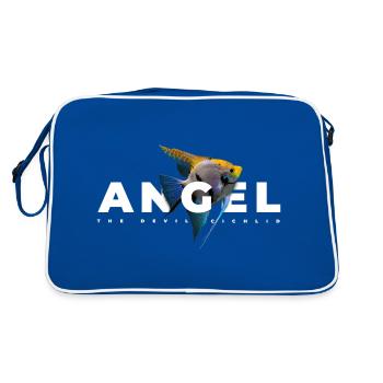Poisson-ange Cichlidé Poisson d’aquarium - Sac Retro - bleu/blanc - Dos