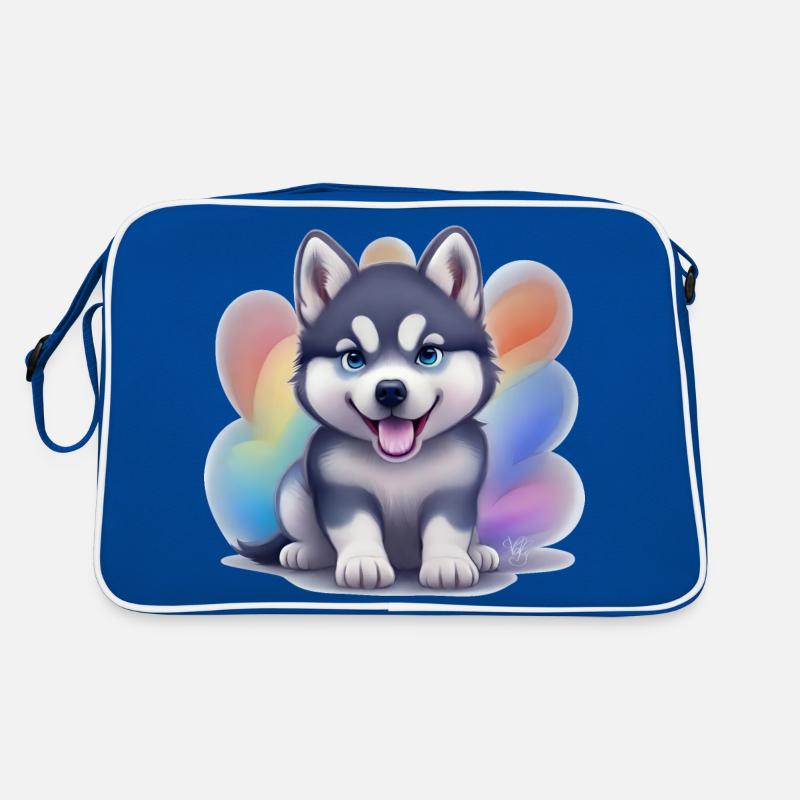 Chiot Husky Sibérien Sac Retro