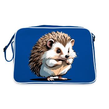 hérisson - Autocollant animal mignon - Sac Retro - bleu/blanc - Dos