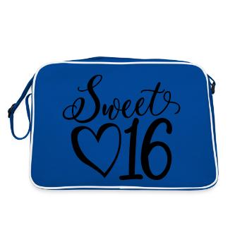 Sweet Sixteen Mignon cadeau de 16 ans - Sac Retro - bleu/blanc - Dos