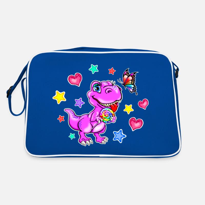 rosa Dinosaurier - Dinosaurier Mädchen Retro Tasche