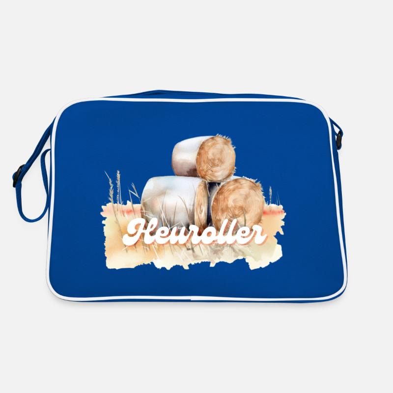 Retro Heuroller - Retro Tasche - Blau/Weiß