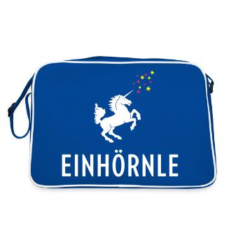 Stuttgarter Einhörnle - Retro Tasche - Blau/Weiß - Hinten