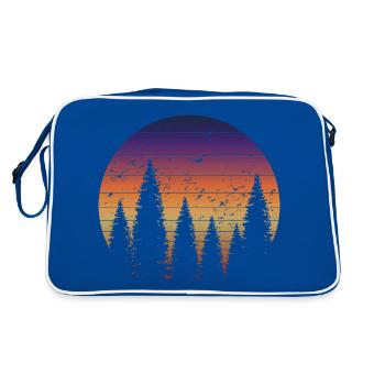 Retro Forest Mountains Randonnée Aventure en plein air - Sac Retro - bleu/blanc - Dos