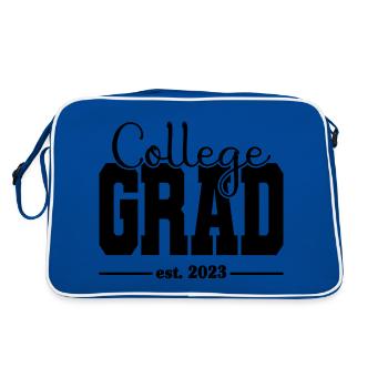College Grad Est. 2023 Graduated Graduation Party - Retro Bag - blue/white - Back