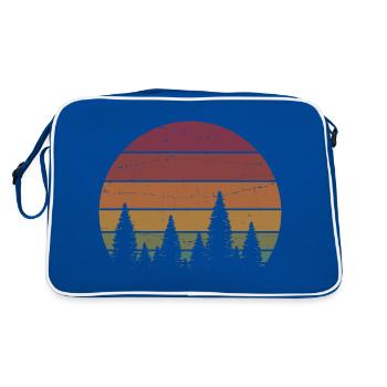 Retro Forest Mountains Randonnée Aventure en plein air - Sac Retro - bleu/blanc - Dos