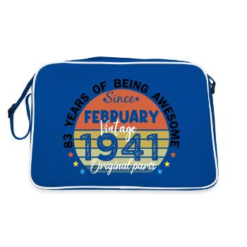 83 Years Old Made In 1941 Vintage February 1941 - Sac Retro - bleu/blanc - Dos