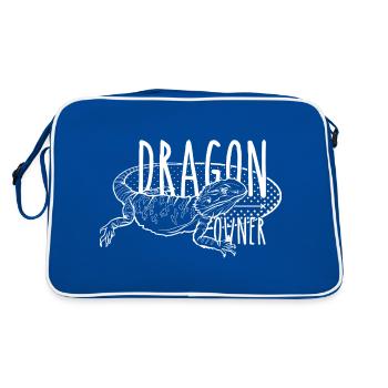 Bartdrachenbesitzer Reptilienhalter - Retro Tasche - Blau/Weiß - Hinten