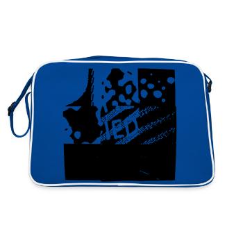 experimental street art graffiti design logo - Retro Bag - blue/white - Back