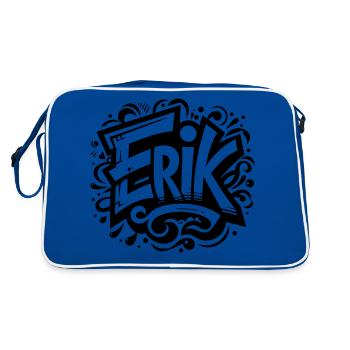 Erik Surname First Name Graffiti - Retro Bag - blue/white - Back