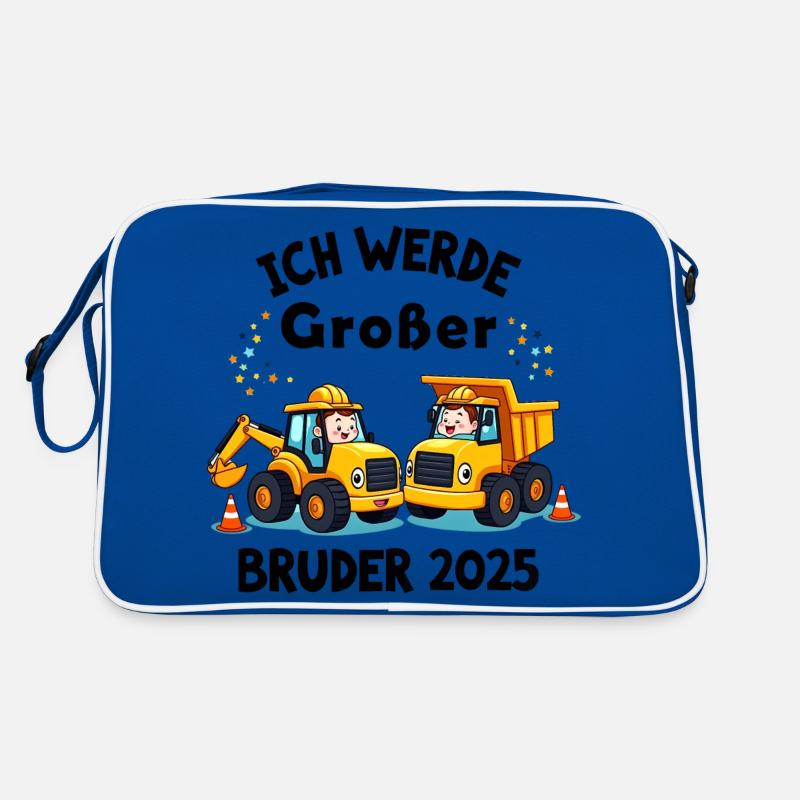 Ich Werde Großer Bruder 2025 Bagger Schwarz Kinder Retro Tasche