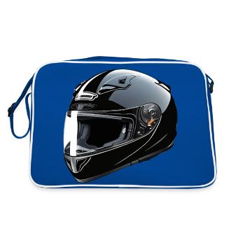Casque de motard - Motorbike Design - Sac Retro - bleu/blanc - Dos