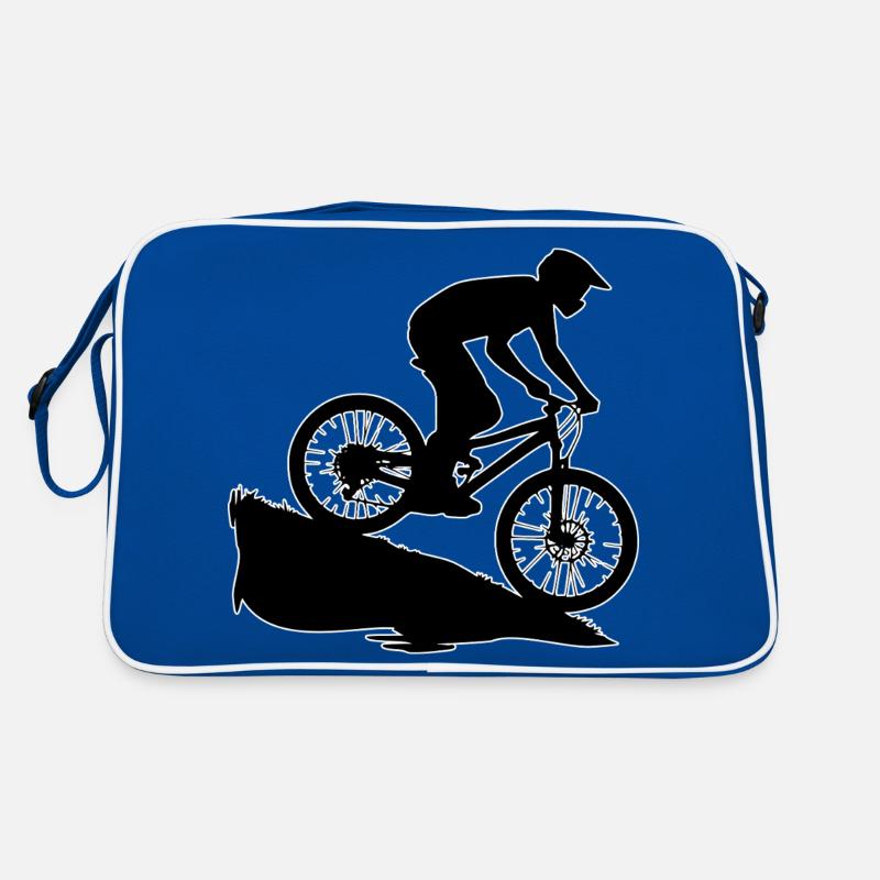 Downhill Biker Outline Retro Bag