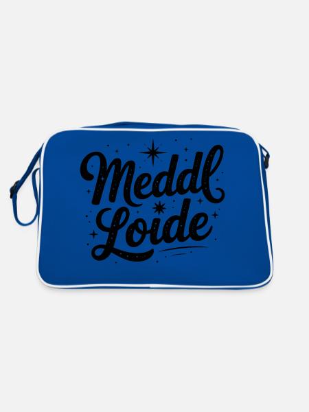 Meddl Loide - Deutsche Memes - Retro Tasche - Blau/Weiß - Hinten