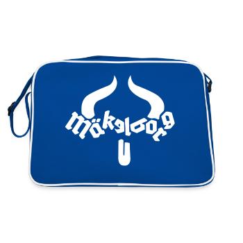 Mecklenburg Mäkelborg Ochse Fraktur - Retro Tasche - Blau/Weiß - Hinten