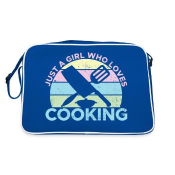Just A Girl Who Loves Cooking Sous Gourmet Chef Co - Retro Bag - blue/white - Back
