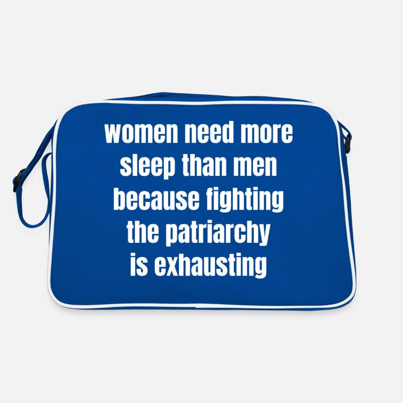 sayings activism justice radical second  - Retro Tasche - Blau/Weiß