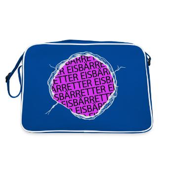 witzig spruch aurora boreale veganer naturschutz - Retro Tasche - Blau/Weiß - Hinten