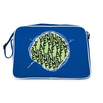 womens march equal women rights joke quotes - Retro Tasche - Blau/Weiß - Hinten