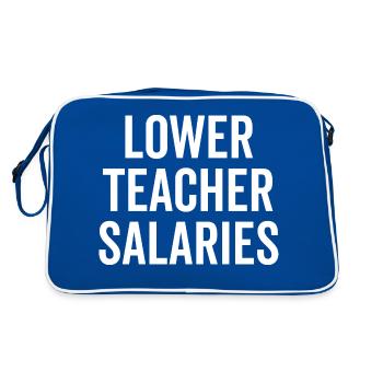 Lower Teacher Salaries - Retro Bag - blue/white - Back