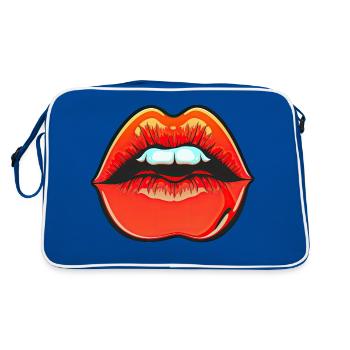 Taquiner les lèvres rouges rouges - Sac Retro - bleu/blanc - Dos