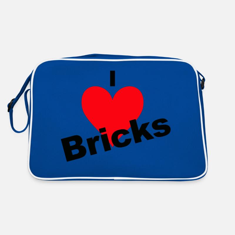 Herz - Retro Tasche - Blau/Weiß
