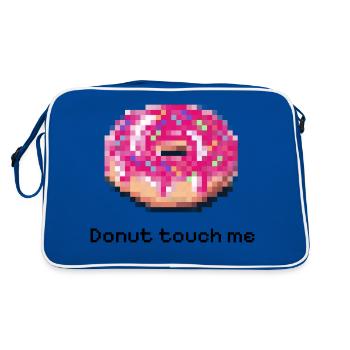 Donut touch me black funny pixel - Retro Bag - blue/white - Back