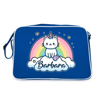 Barbara Nom Prénom Chat licorne - Sac Retro - bleu/blanc - Dos
