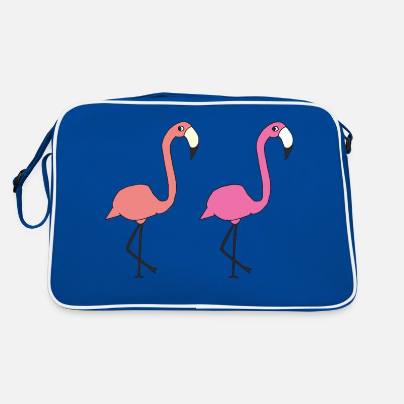 flamingo freunde - Retro Tasche - Blau/Weiß
