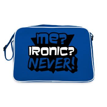 Ich bin doch nicht ironisch - Retro Tasche - Blau/Weiß - Hinten