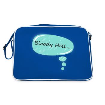 bloody hell .... sprechblase - Retro Tasche - Blau/Weiß - Hinten