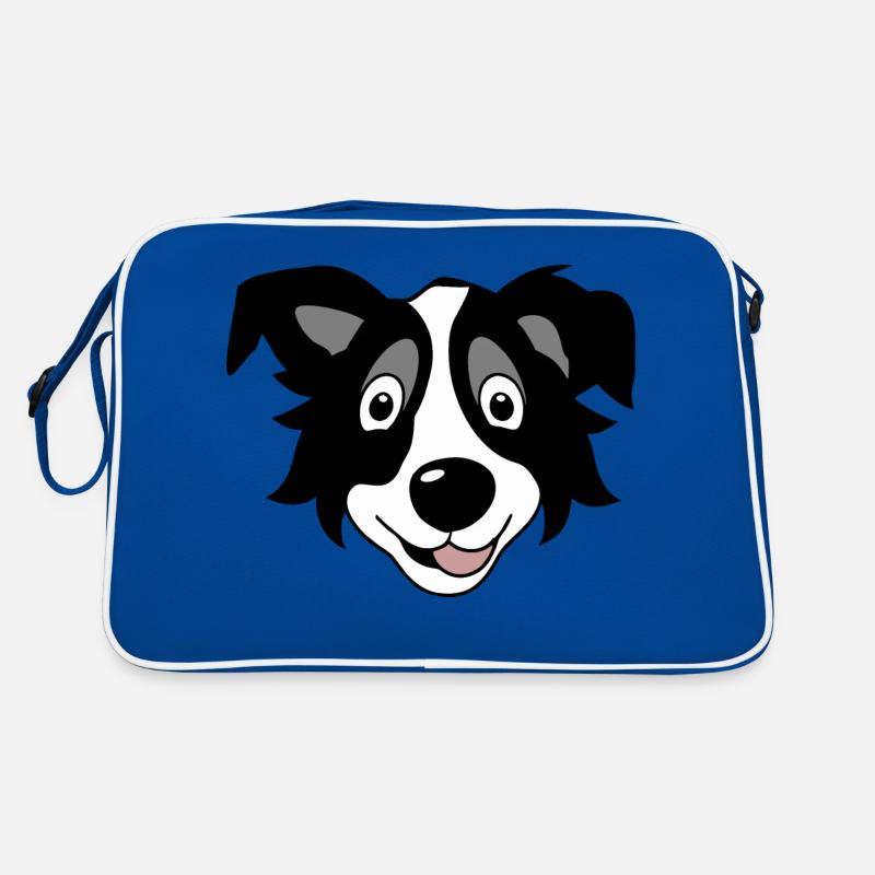 Border Colli - Retro Tasche - Blau/Weiß