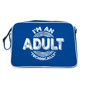 Je suis un adulte techniquement techniquement adulte blague - Sac Retro - bleu/blanc - Dos