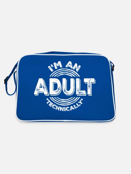 Je suis un adulte techniquement techniquement adulte blague - Sac Retro - bleu/blanc - Dos