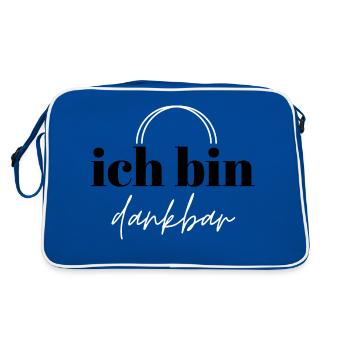 ICH BIN DANKBAR - Retro Tasche - Blau/Weiß - Hinten