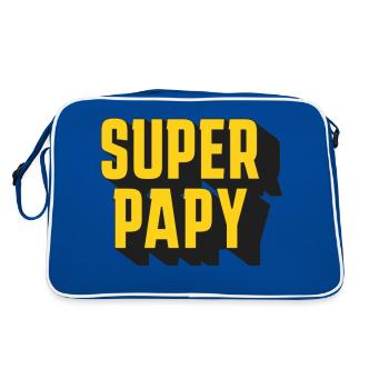 GROSSARTIGER PAPY! - Retro Tasche - Blau/Weiß - Hinten