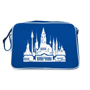 Leipzig skyline - Retro Bag - blue/white - Back