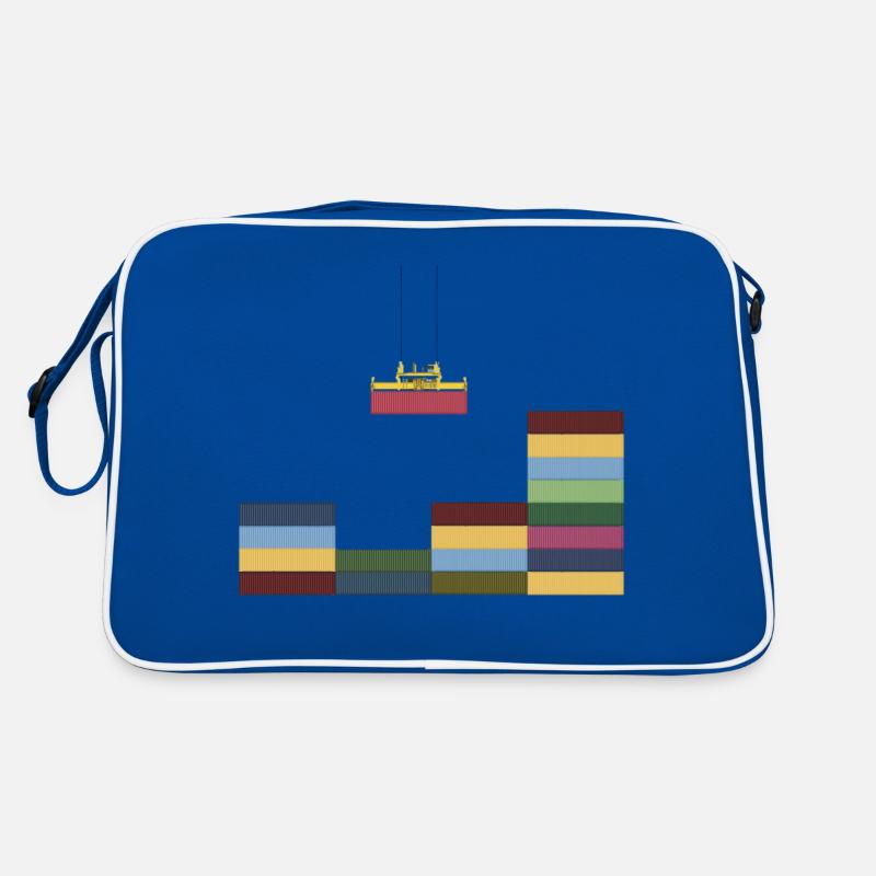 Container - Retro Tasche - Blau/Weiß