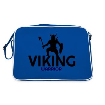 Alles über Wikinger, Wikinger, Wikinger Hoodies, Wikinger - Retro Tasche - Blau/Weiß - Hinten