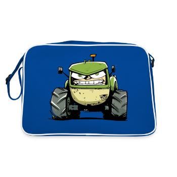 Angry Tractor No. 4 - Retro Bag - blue/white - Back