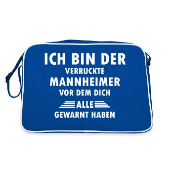 Mannheim Monnem Mannheimat - Retro Tasche - Blau/Weiß - Hinten