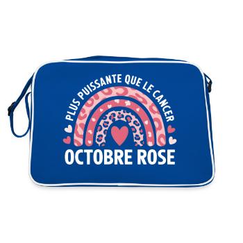 Octobre Rose 2024 Mois Cancer Sein - Sac Retro - bleu/blanc - Dos