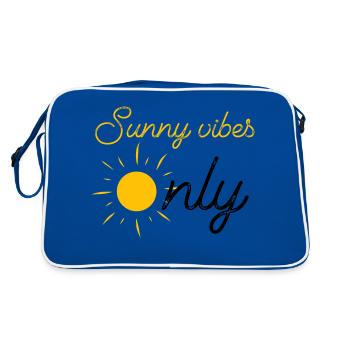Nur sonnige Tage, Sommerferien - Retro Tasche - Blau/Weiß - Hinten