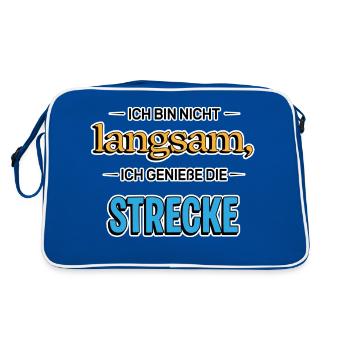 Je ne suis pas lent – Drôle de dicton - Sac Retro - bleu/blanc - Dos