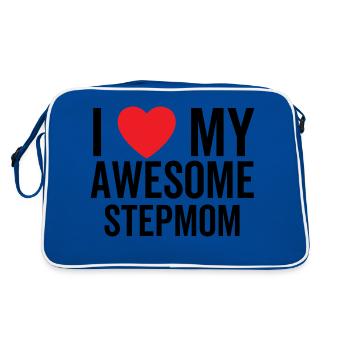 Ich liebe meine tolle Stiefmutter - Retro Tasche - Blau/Weiß - Hinten
