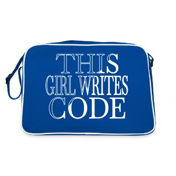 health informatics specialist shirts humor - Retro Bag - blue/white - Back